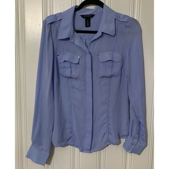 White House Black Market Tops - White House Black Market Sz 10 Silk Button Blouse